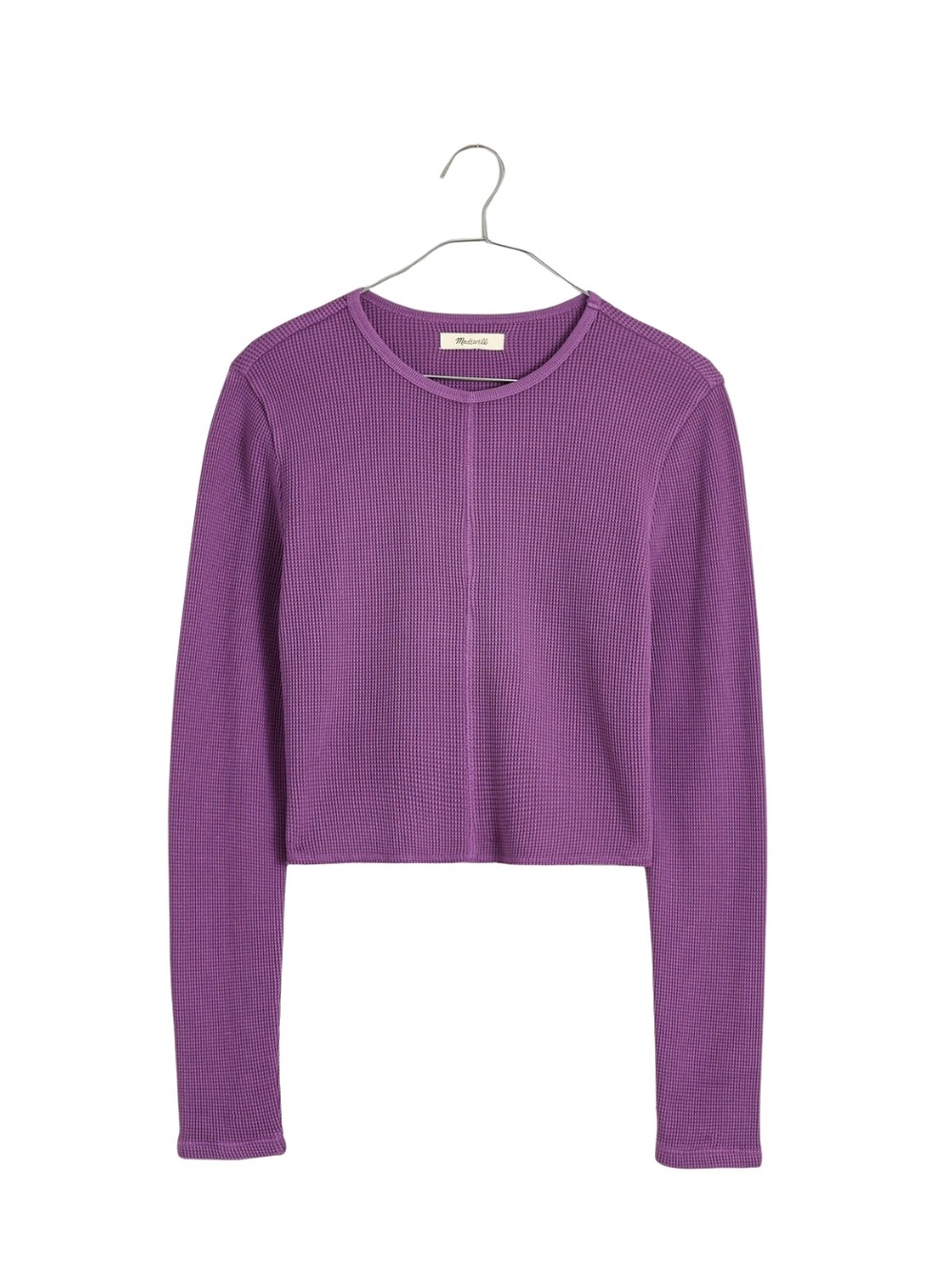 Madewell Waffle Knit Crewneck Crop Baby Tee Grape Juice Purple S